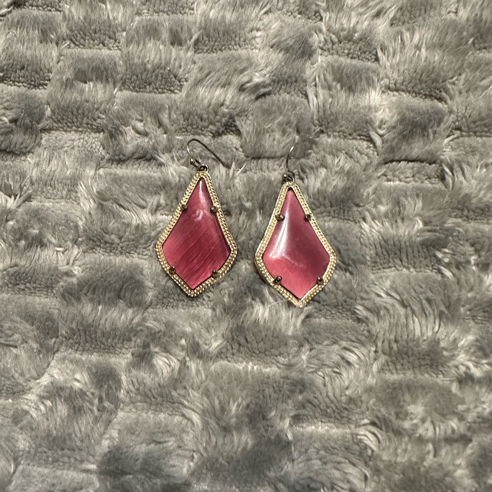 Kendra Scott burgandy and Gold Geometric Earrings